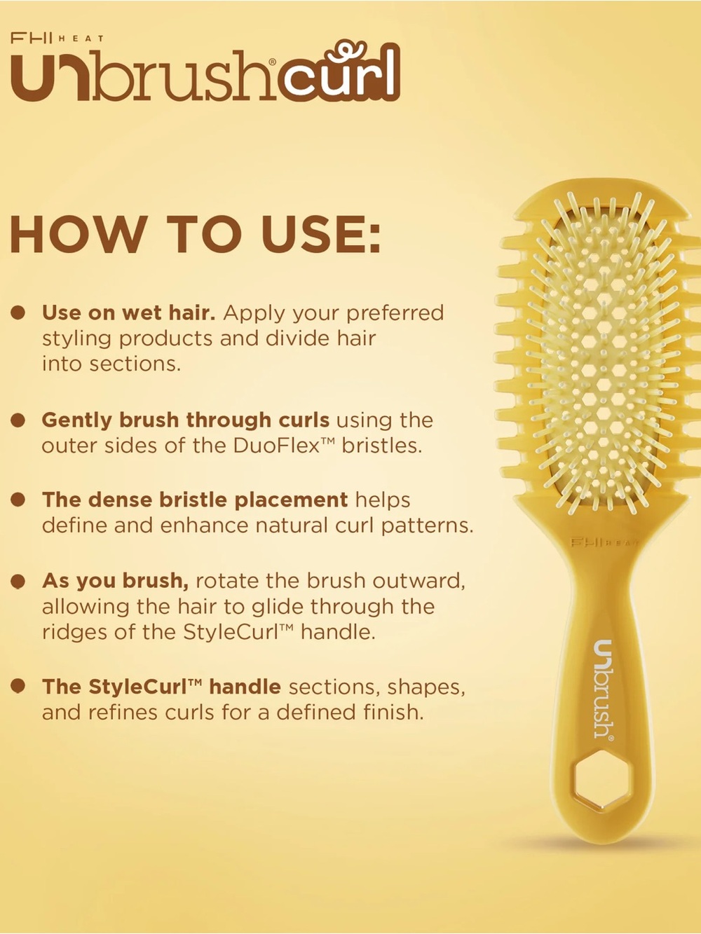 UNBRUSH CURLY HAIRBRUSH - GOLDEN HOUR - Picture 4 of 11